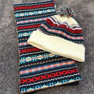 Club Room Mens Colorful Knit Beanie Hat and Scarf Set